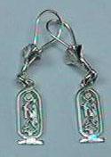 Earrings , silver , cartouches , Gold
