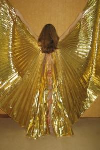 Крылья гофрированные  танца живота крылья золотая 